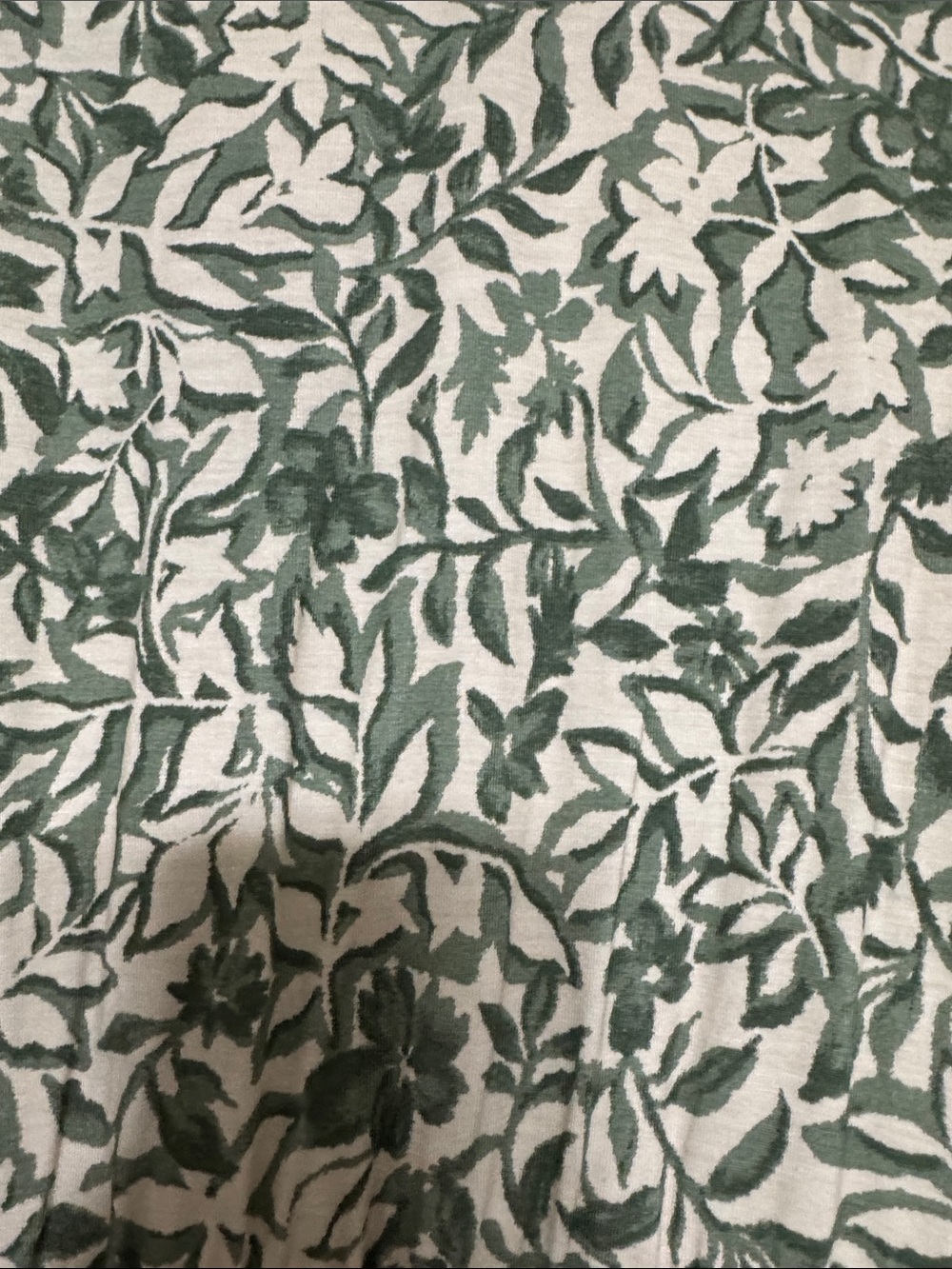Lucky Brand Green and Cream Floral Tiered Midi Dress with V-Neck - Picture 3 of 4